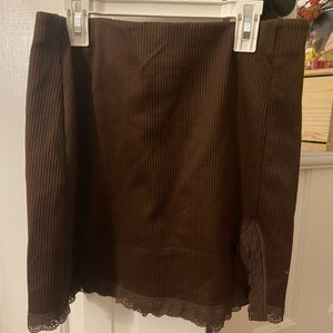 brown lace skirt
